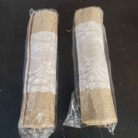 2 Rolls of Burlap & Lace Thick Ribbon - Picture 1 of 3